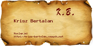 Krisz Bertalan névjegykártya